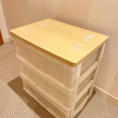 衣装ケース　３段　ウッドの画像