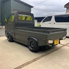 スズキ キャリィトラック！51キャリィ！2WD AC付き！カスタム 街道レーサー BLAX ツリ目加工鉄チンオーバーフェンダーの画像