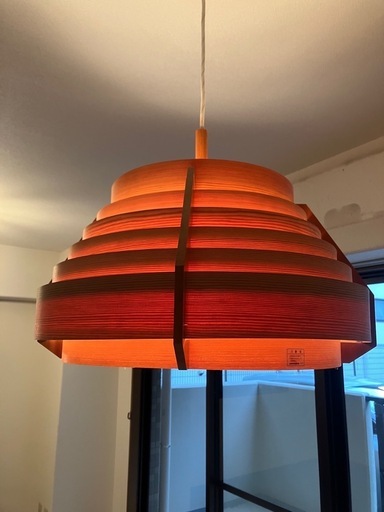 ヤマギワ P2421 白熱灯器具 ヤコブソンランプ φ540 パイン材 北欧デザイン 2011年製