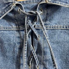 オーバーサイズ デニム ジャケット ゆったり リボンの画像