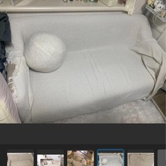 LOWYA ロウヤ 二人掛けソファ ベージュ コーデュロイの画像