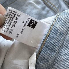 GUメンズ デニムハーフパンツの画像