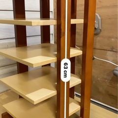 未使用　木製スリッパラック 5段 持ち手付き　高さ約63cm 幅約30cm 奥行約30cの画像