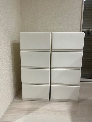 2個セット　バラ売り可　新品未使用　中が透けない　チェスト　タンス　スリム　白　ホワイト　山善　JEJアステージ　日本製　ランドリー　脱衣所　棚　プラスチック　寝室　　　　