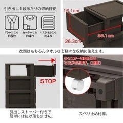 2個セット　バラ売り可　新品未使用　中が透けない　チェスト　タンス　スリム　白　ホワイト　山善　JEJアステージ　日本製　ランドリー　脱衣所　棚　プラスチック　寝室　　　　の画像