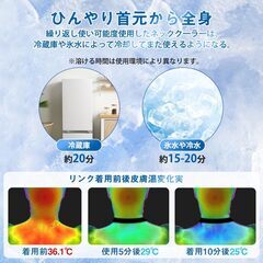 アイスネックリング ネッククーラー クールネックリング 28℃ 首掛け 首 冷却 自然凍結 冷感 ひんやり 冷却チューブの画像