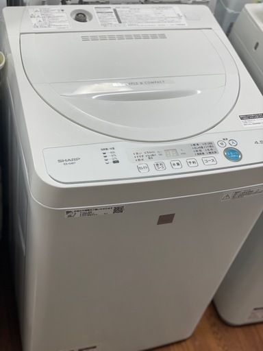 送料・設置込み可　洗濯機　4.5kg  SHARP 2019年【分解クリーニング済み】