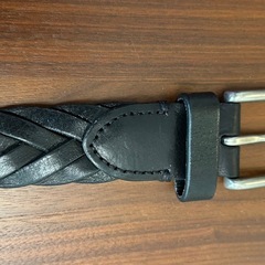 ユニクロ　レザーメッシュベルト　くろ黒 の画像