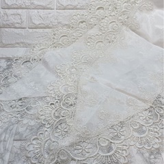 テーブルセンター　レース　ホワイト　刺繍　テーブルランナー　白　パーティー35の画像