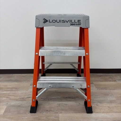 美品屋内使用 ルイビルラダー ファイバーステップ 2フィート オレンジ 耐荷重135kg アメリカン雑貨 アメリカ雑貨 脚立Louisville Ladder