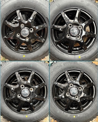 「商談中」㉔軽トラ・箱バン用の新品ゴツゴツタイヤと中古美品ホイールと新品ナット付き