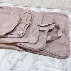 トラベルポーチ　圧縮袋　セット　ピンク　くすみピンク　旅行　出張　推し活　14の画像