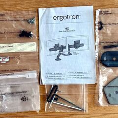 エルゴトロン Ergotron HX デュアルモニターアーム（白）45-476-216／付属完備＋補強プレート（ほぼ未使用）おまけ【自宅手渡し限定／車推奨】の画像