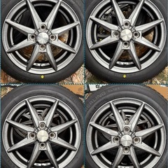 ㉕155/65R14新品タイヤ4本と中古美品ホイールとナット付きの画像