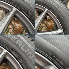 ㉕155/65R14新品タイヤ4本と中古美品ホイールとナット付きの画像