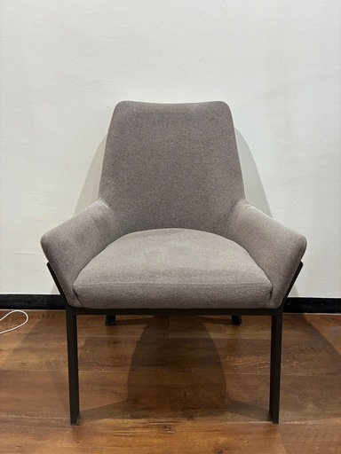 グレー ファブリックチェア ダイヤモンドキルティング