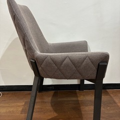 【1脚からお譲り可能】グレー ファブリックチェア ダイヤモンドキルティング６脚の画像