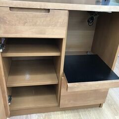 ★ジモティー割あり★KJ9995 unico　ウニコ 食器棚 ブラウン H180×W80×D45 クリーニング済みの画像