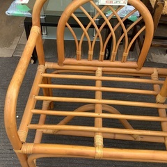 レトロ ラタン テレホンベンチ 椅子 管2250920AK (ベストバイ 静岡県袋井市)の画像