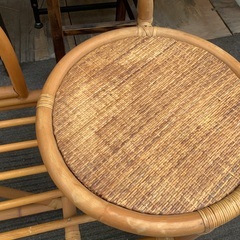 レトロ ラタン テレホンベンチ 椅子 管2250920AK (ベストバイ 静岡県袋井市)の画像