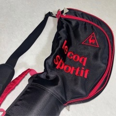 ルコックスポルティフ le coq sportif ゴルフクラブケース クラブケース ゴルフバッグ ゴルフ ブラック レッド mw0389の画像