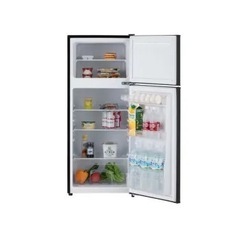 冷蔵庫 Haier Joy Series【2ドア/右開き/130L/強化ガラストレイ/ブラック】の画像