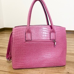 ショッキングピンク 2wayハンドバッグ、ショルダーバッグの画像