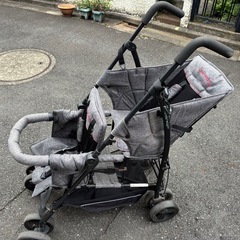 【あげます】2人乗りベビーカー 改札通れますの画像