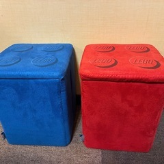 LEGOお片付けスツール(赤・青) 豆イス ブロック の画像