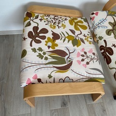 IKEAチェアーオットマンセット値下げの画像