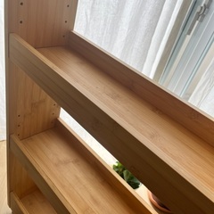 無印　スリムワゴン　竹材　キャスター　キッチン　収納の画像