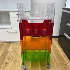 スタッキング バスケット マルチワゴン guzzini 4段 カーサ クリア マルチカラー イタリア製 家具 のご紹介です！の画像