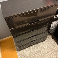 Fits5段チェスト　タンス　ブラックの画像