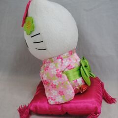 [1521]ハローキティ 着物 ぬいぐるみ　サンリオ　和風　ピンク　花柄の画像