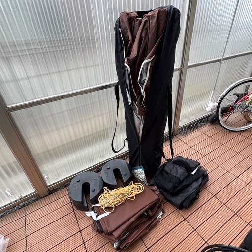 FIELDOOR（フィールドア）　タープテント　3.0m サイドシート　ウエイト　ダークブラウン