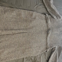 美品★ココディール/チェック柄 ダブルブレスト ロングウールコートの画像