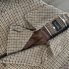 美品★ココディール/チェック柄 ダブルブレスト ロングウールコートの画像