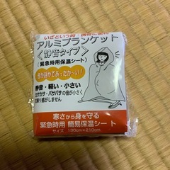 新品未使用　非常用持ち出しセット　ヘルメット、ライト、バンドエード、ブランケットの画像
