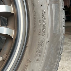 中古タイヤアルミホイール４本195-80-15の画像