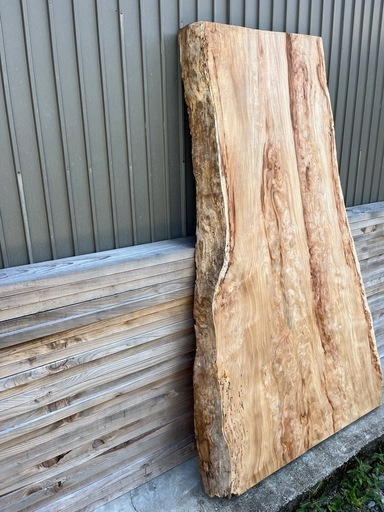 国産杉 無垢 一枚板 荒材 厚み8cm 希少杢 160cm 耳付き テーブル天板／DIY材