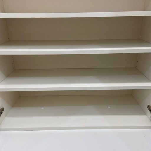 【来店いただける方限定】　Pamouna   2枚扉食器棚　ホワイト×シルバー　【トレファク摂津店】