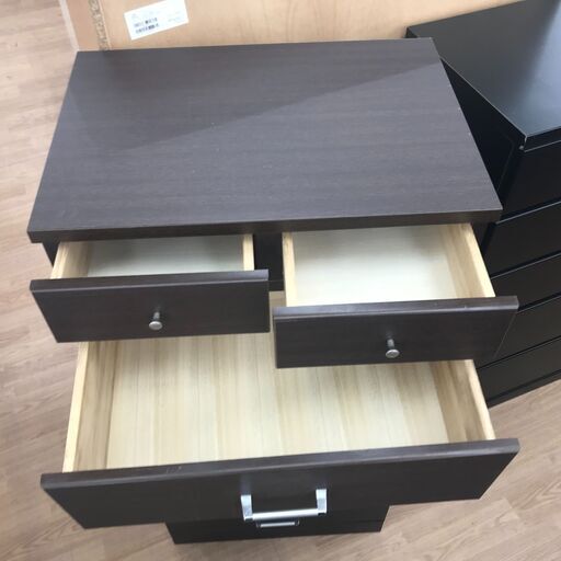 ★リユースのサカイ春日部店★KJ11850 6段チェスト ダークブラウン H128&times;W60&times;D42 クリーニング済み