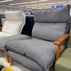 【来店いただける方限定】　無印良品　1人掛けハイバックリクライニングソファー　グレー×ナチュラル　【トレファク摂津店】の画像