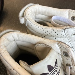 A2509-278 adidas RANSON ハイカット スニーカー ホワイト27.5cm 使用感、キズ汚れ有りの画像