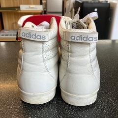 A2509-278 adidas RANSON ハイカット スニーカー ホワイト27.5cm 使用感、キズ汚れ有りの画像