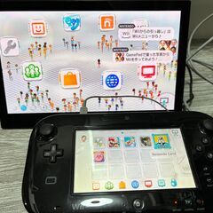 ゲーム機 WiiU 本体　ブラック 32GBモデル　動作正常　ゼルダ カービィなど ソフト　Wiiリモコン　プロコン付きの画像