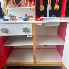 おままごと⭐️キッチン⭐️木製⭐️鍋　フライパン付き⭐️の画像