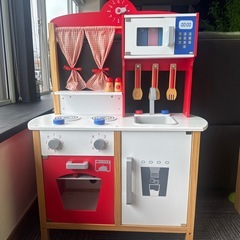 おままごと⭐️キッチン⭐️木製⭐️鍋　フライパン付き⭐️の画像