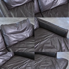 最高級 定価80万 ナツッジイタリア Italsofa コーナーソファセット 本革 濃茶色 セパレート カウチ リビング ラウンジ イタルソファ Natuzzi italiaの画像