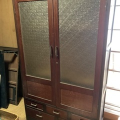 昭和アンティーク　ヴィンテージ　キャビネット　本棚の画像